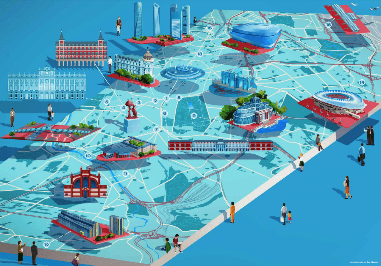 Mapa cultural ilustrado de Madrid